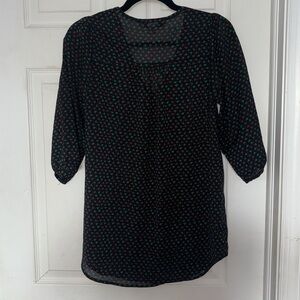 Rosebud Printed Sheer Top